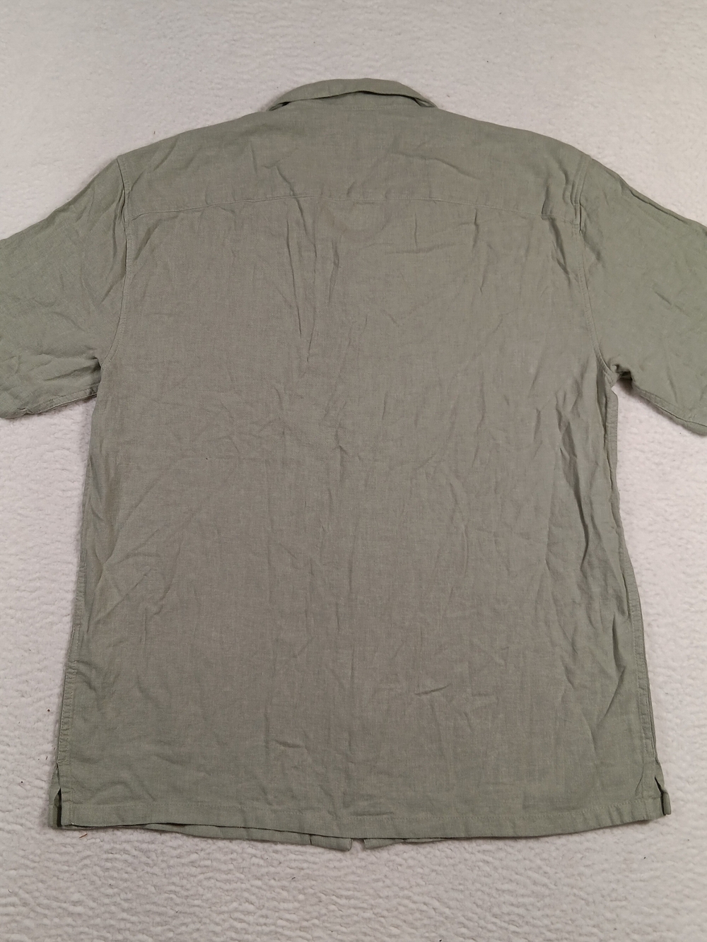 Abercrombie & Fitch Shirt Mens LT Large Tall Green Summer Linen Blend Camp - Picture 5 of 8